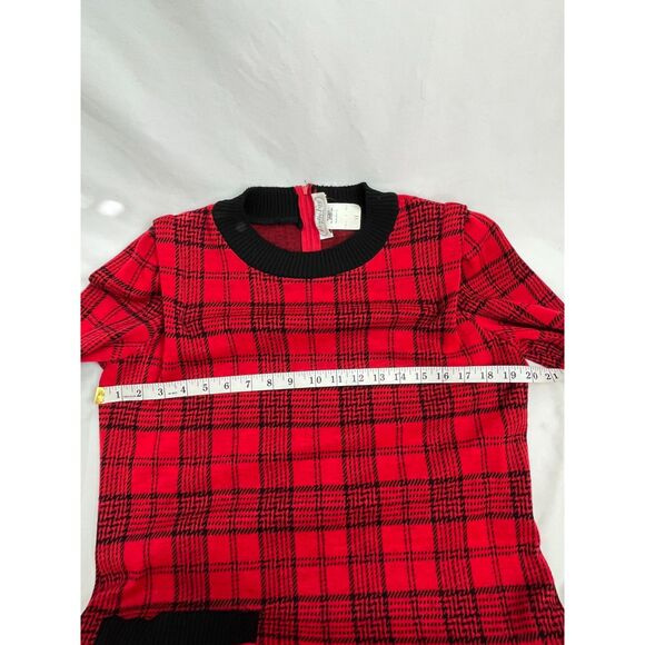 Vintage Leslie Fay Y2K Red Plaid Dress Size Petite 12 Academia Preppy Clueless - Picture 11 of 12